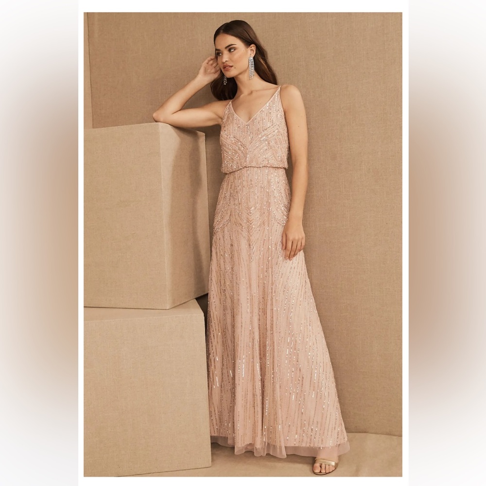 BHLDN Fidelia Beaded Maxi Dress size 0